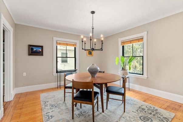 Chandelier, Dining room, Interior, Wood Texture Flooring