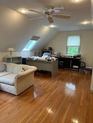 Home Office, Interior, Living room, Recessed Lighting, Wood Texture Flooring