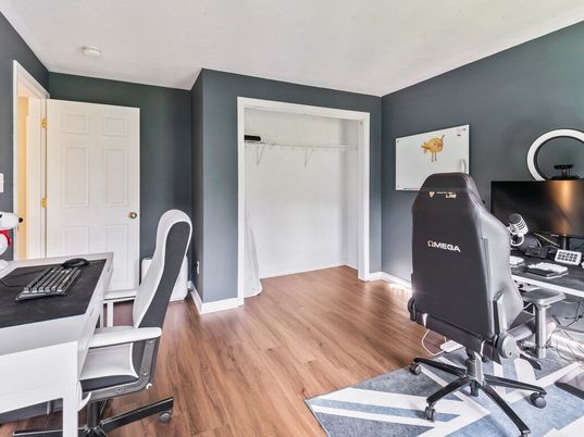 Fitness Equipment, Home Office, Interior, Wood Texture Flooring