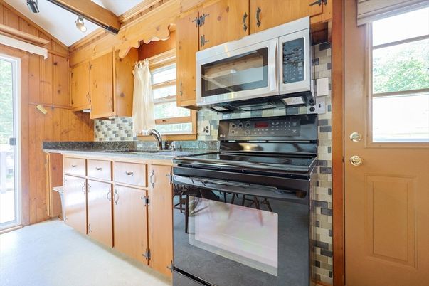 Interior, Kitchen, Stainless Steel Appliances, Wooden Walls