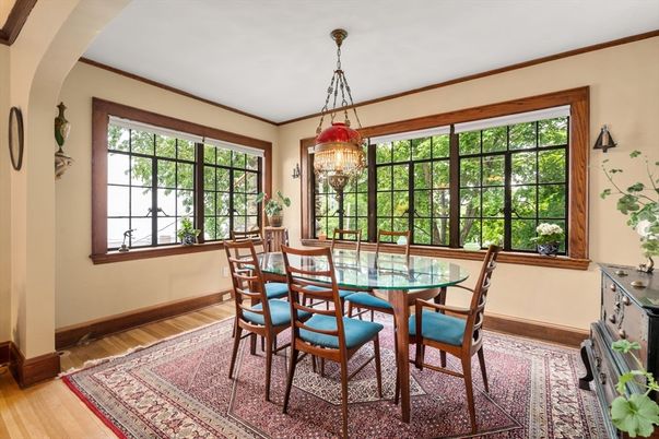 Chandelier, Dining room, Interior, Wood Texture Flooring