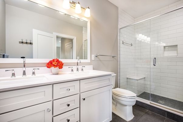 Bathroom, Dual Sink Vanities, Glass Shower, Interior