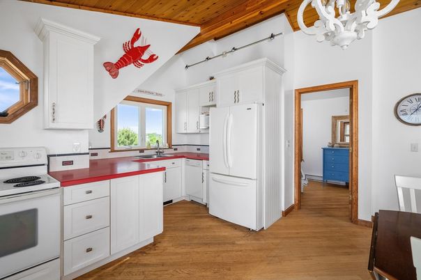 Chandelier, Interior, Kitchen, Wooden Ceilings, Wood Texture Flooring