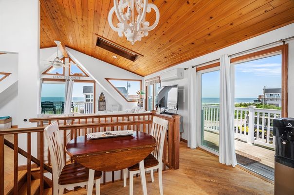 Chandelier, Dining room, Interior, Water, Wooden Ceilings, Wood Texture Flooring