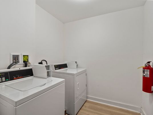 Interior, Washer, Wood Texture Flooring