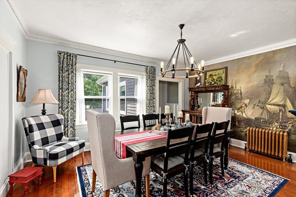 Chandelier, Dining room, Interior, Pendant Lights, Wood Texture Flooring