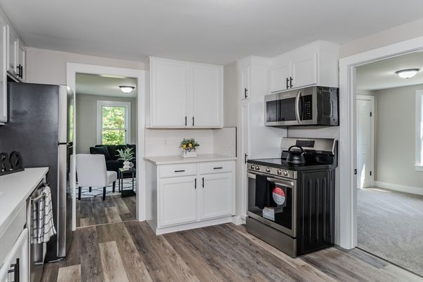 Interior, Kitchen, Stainless Steel Appliances, Wood Texture Flooring