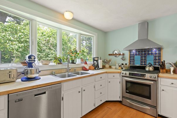 Interior, Kitchen, Stainless Steel Appliances, Wood Texture Flooring