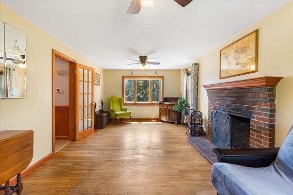Fireplace, Interior, Wood Texture Flooring