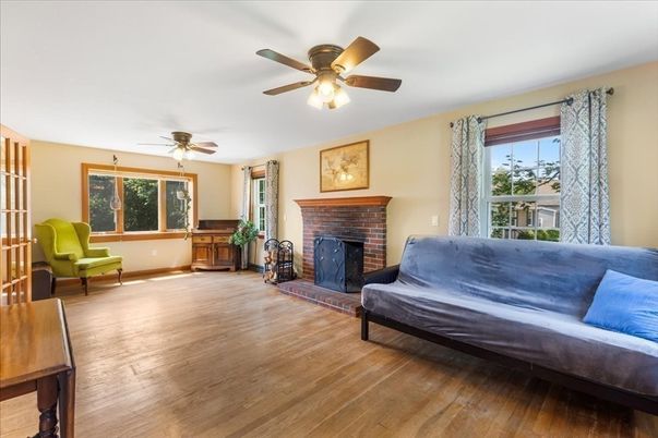 Fireplace, Interior, Wood Texture Flooring