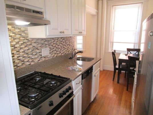 Dining room, Interior, Kitchen, Stainless Steel Appliances, Wood Texture Flooring