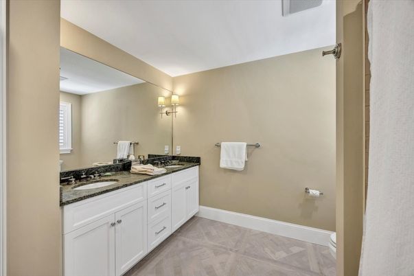Bathroom, Dual Sink Vanities, Interior, Wood Texture Flooring