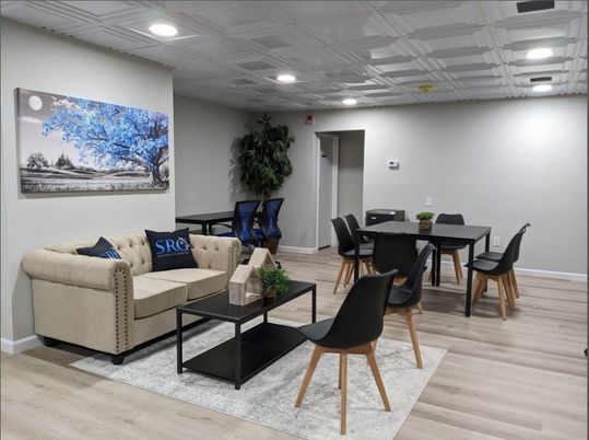 Dining room, Interior, Living room, Recessed Lighting, Wood Texture Flooring