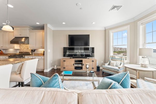 Interior, Kitchen, Living room, Pendant Lights, Recessed Lighting, Stainless Steel Appliances, Wood Texture Flooring
