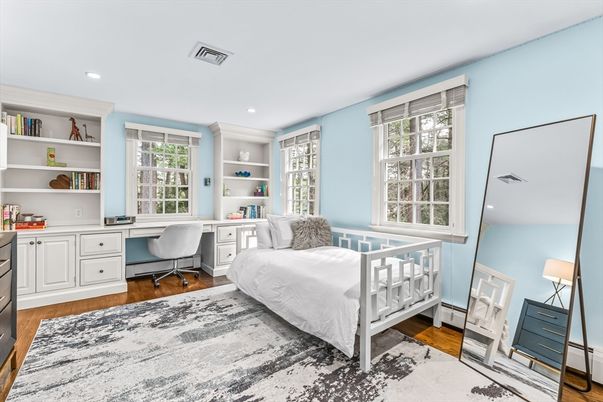 Bedroom, Home Office, Interior, Recessed Lighting, Wood Texture Flooring