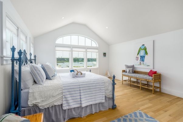 Bedroom, Interior, Recessed Lighting, Water, Wood Texture Flooring