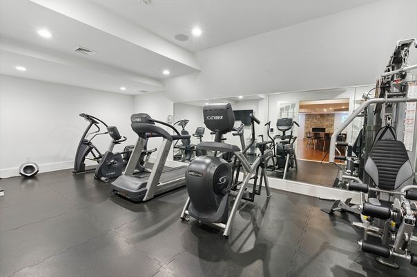 Fitness Equipment, Gym, Interior, Recessed Lighting
