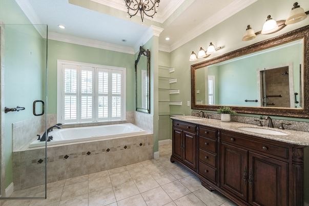 Bathroom, Dual Sink Vanities, Interior, Recessed Lighting