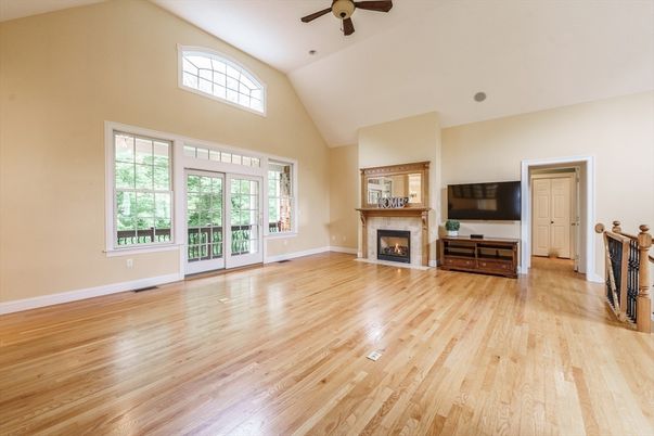 Empty room, Fireplace, Interior, Wood Texture Flooring