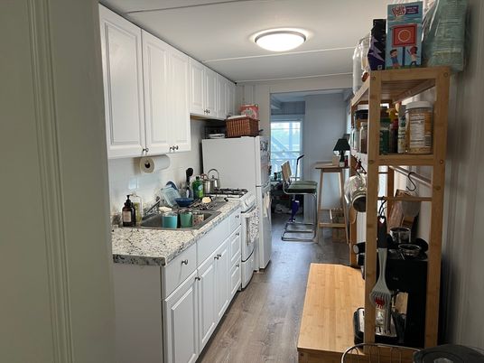 Interior, Kitchen, Washer, Wood Texture Flooring