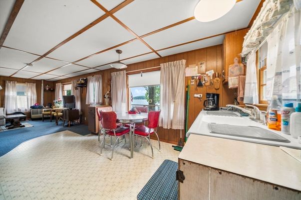 Dining room, Interior, Washer, Wooden Walls