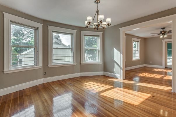 Chandelier, Empty room, Interior, Wood Texture Flooring