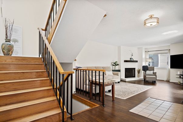 Fireplace, Interior, Wood Texture Flooring