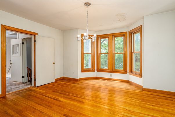 Chandelier, Empty room, Interior, Pendant Lights, Wood Texture Flooring
