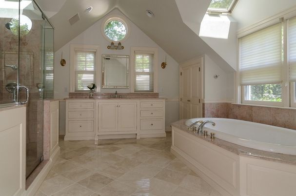 Bathroom, Dual Sink Vanities, Glass Shower, Interior
