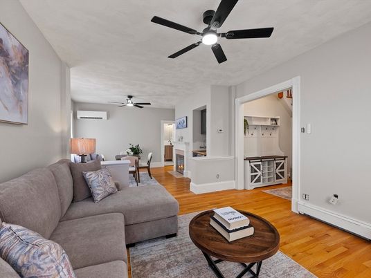 Dining room, Fireplace, Interior, Living room, Wood Texture Flooring