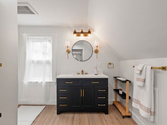 Bathroom, Interior, Wood Texture Flooring