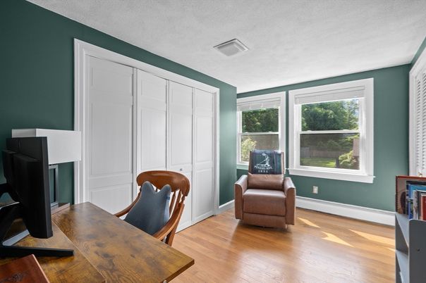 Fireplace, Home Office, Interior, Wood Texture Flooring