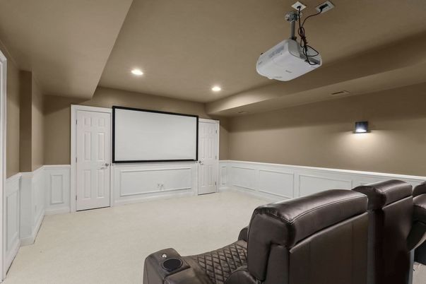 Home Theatre Room, Interior, Projection Screen, Recessed Lighting, Theatre Room