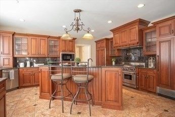 Chandelier, Interior, Kitchen, Pendant Lights, Recessed Lighting, Stainless Steel Appliances