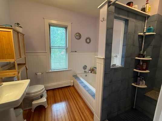 Bathroom, Interior, Wood Texture Flooring