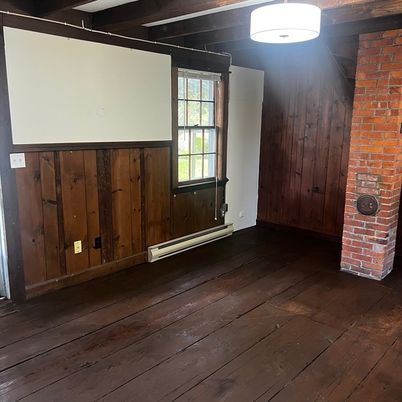 Empty room, Interior, Stone Walls, Wood Texture Flooring, Wooden Walls