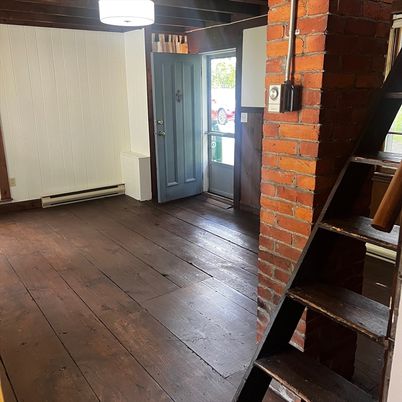 Interior, Stone Walls, Wood Texture Flooring
