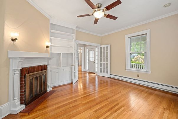Empty room, Fireplace, Interior, Wood Texture Flooring