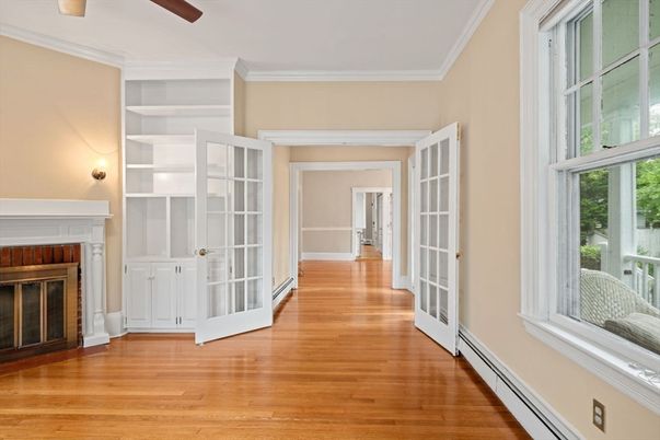 Fireplace, Interior, Wood Texture Flooring