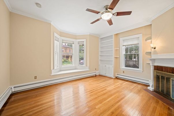 Empty room, Fireplace, Interior, Wood Texture Flooring