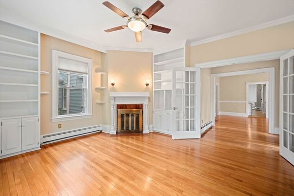 Empty room, Fireplace, Interior, Wood Texture Flooring