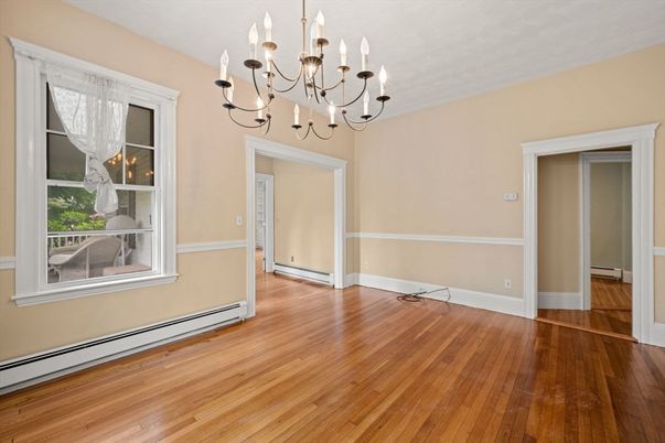 Chandelier, Empty room, Interior, Wood Texture Flooring