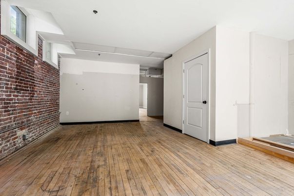 Empty room, Interior, Stone Walls, Wood Texture Flooring