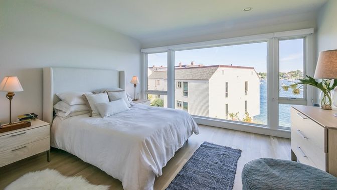 Bedroom, Interior, Water, Wood Texture Flooring