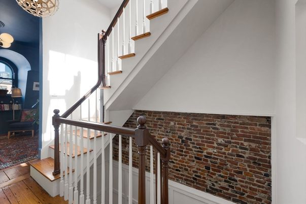 Interior, Stone Walls, Wood Texture Flooring