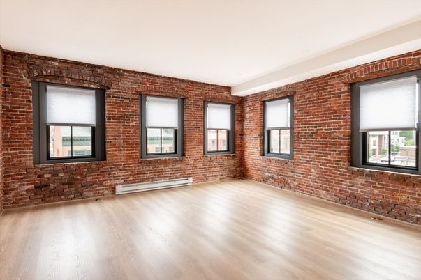 Empty room, Interior, Stone Walls, Wood Texture Flooring