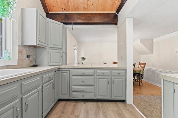 Interior, Kitchen, Wooden Ceilings, Wood Texture Flooring