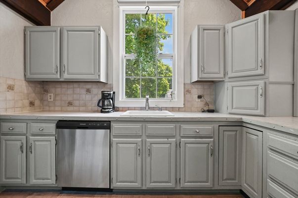 Interior, Kitchen, Stainless Steel Appliances, Wood Texture Flooring