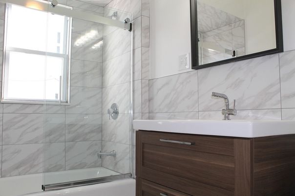 Bathroom, Glass Shower, Interior, Marble Walls