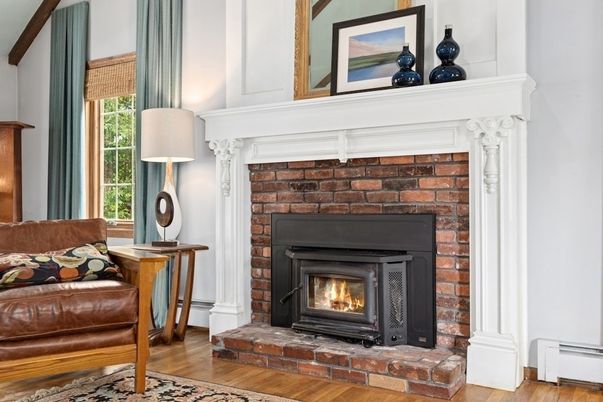 Fireplace, Interior, Wood Texture Flooring